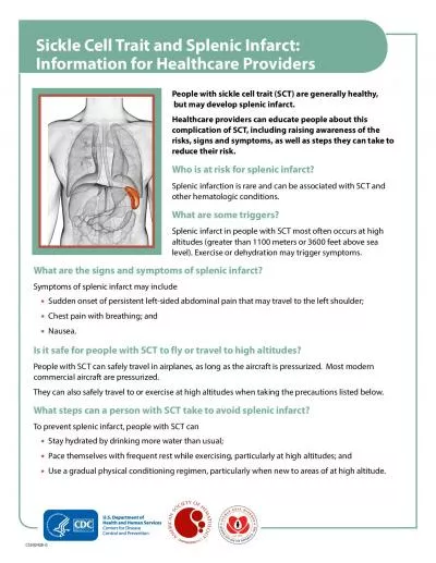 Sickle Cell Trait and Splenic Infarct