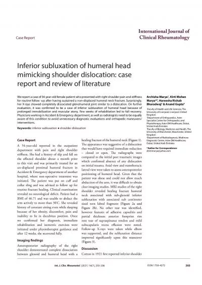 Case Report54yearold reported in the outpatient department with pain