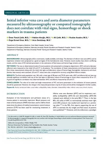 Initial inferior vena cava and aorta diameter parameters measured by u