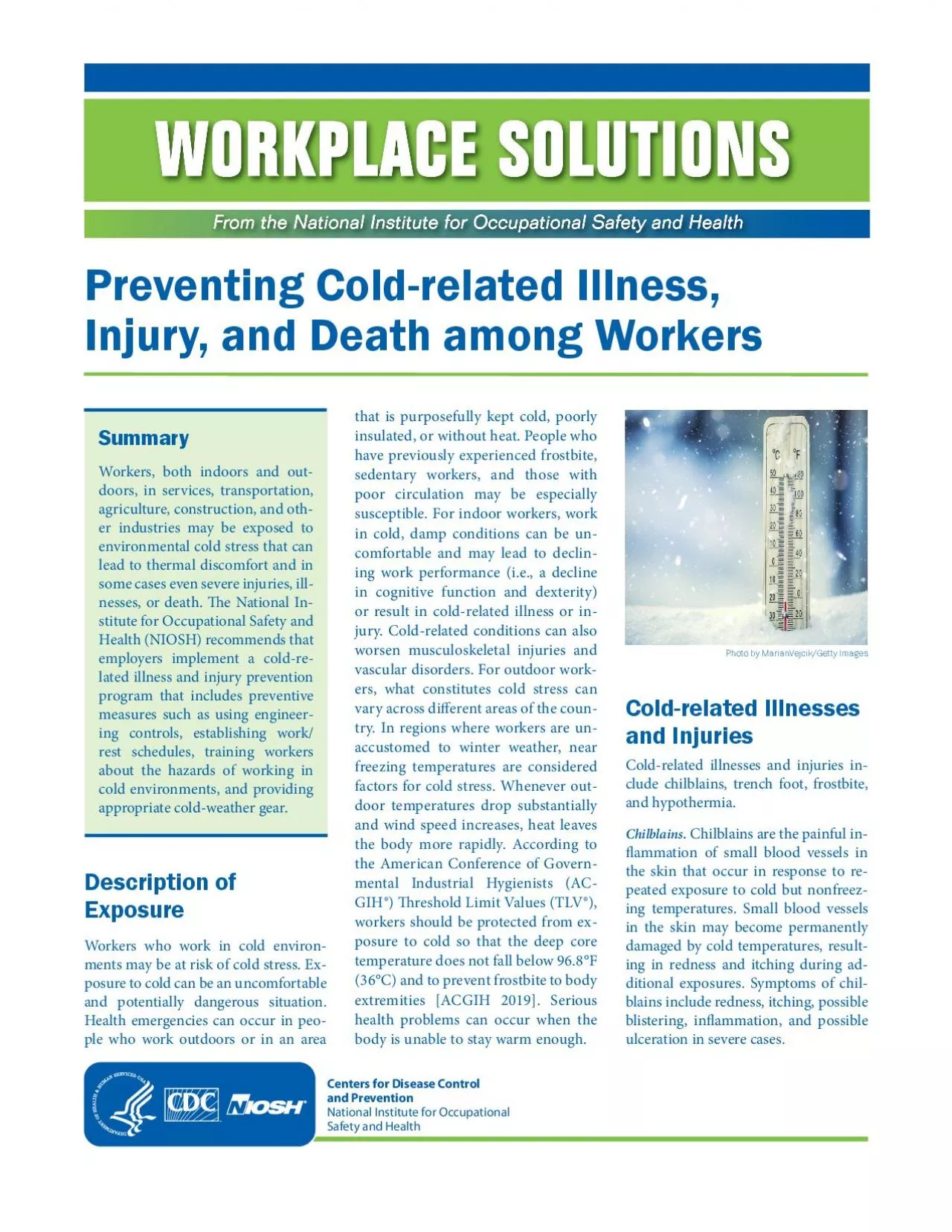 PDF-Summary Workers both indoors and outdoors in services transportatio