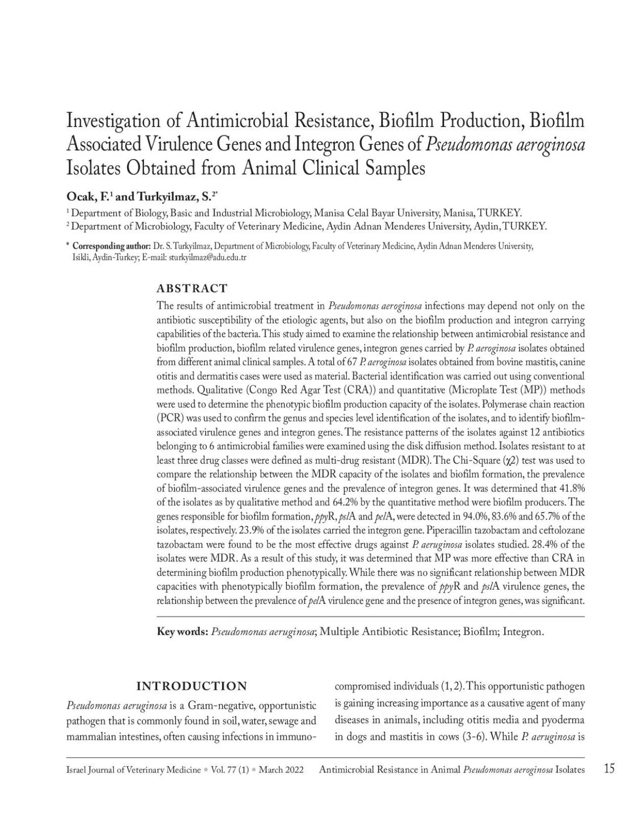 PDF-Investigation of Antimicrobial Resistance Biofilm Production Biofilm