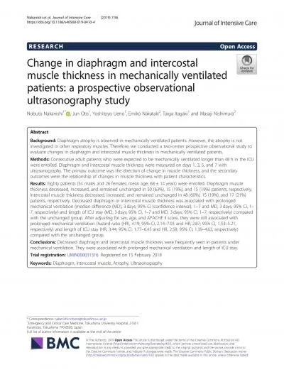 diaphragmthicknesswasassociatedwiththechangeinintercostalmusclethickne