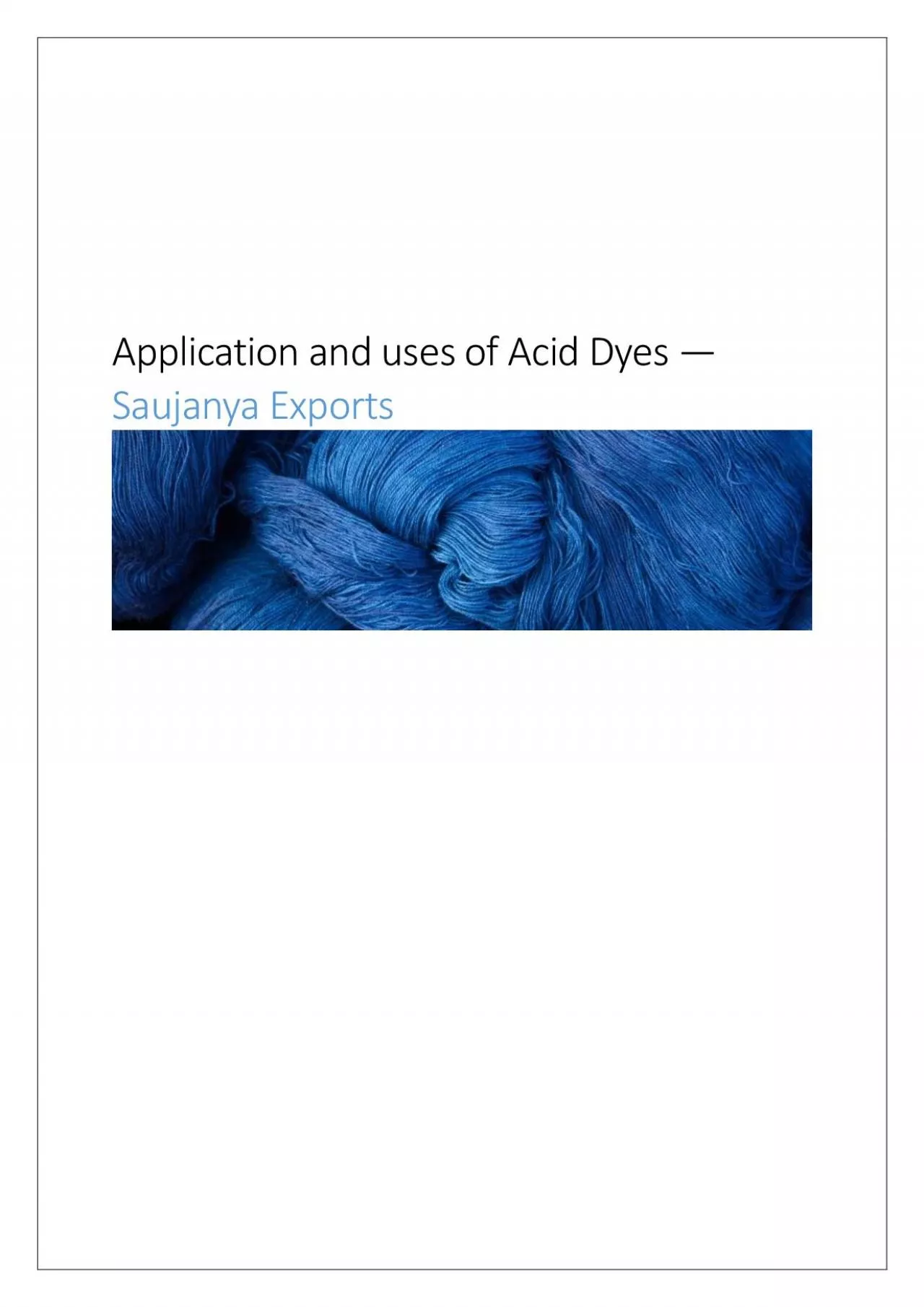 PDF-Application and uses of Acid Dyes