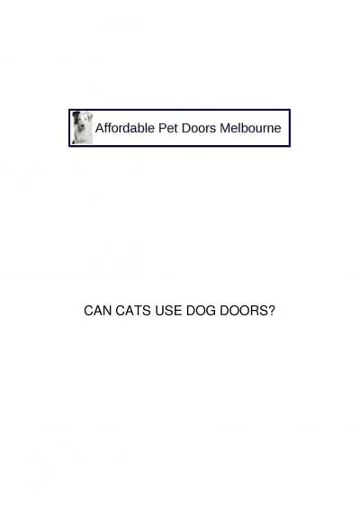 Can Cats Use Dog Doors?