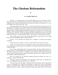 The Glorious ReformationbyS. S. SCHMUCKER, D. D.Discourse in Commemora
