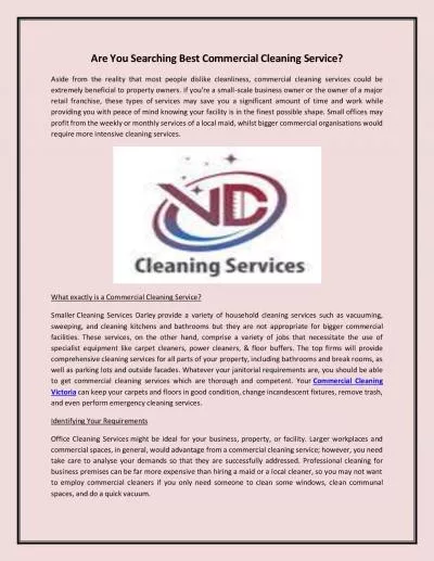 Are You Searching Best Commercial Cleaning Service?