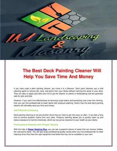 The Best Deck Painting Cleaner Will Help You Save Time And Money