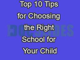Top 10 Tips for Choosing the Right School for Your Child