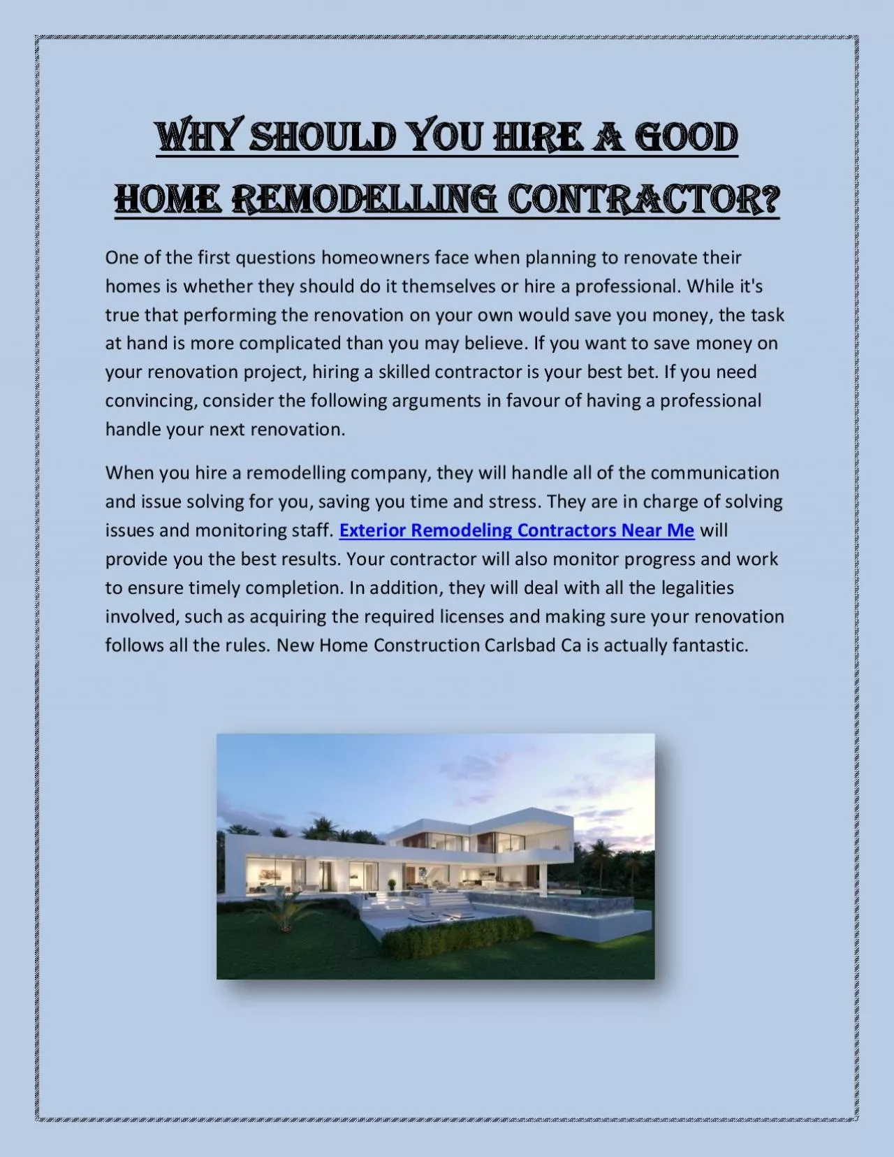 PDF-Why should you hire a good home remodelling contractor?