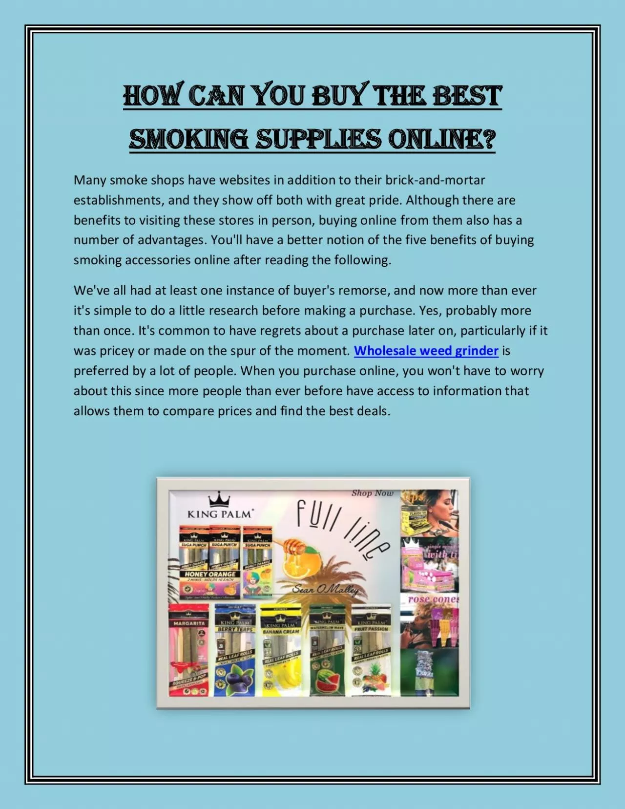 PDF-How can you buy the best smoking supplies online?