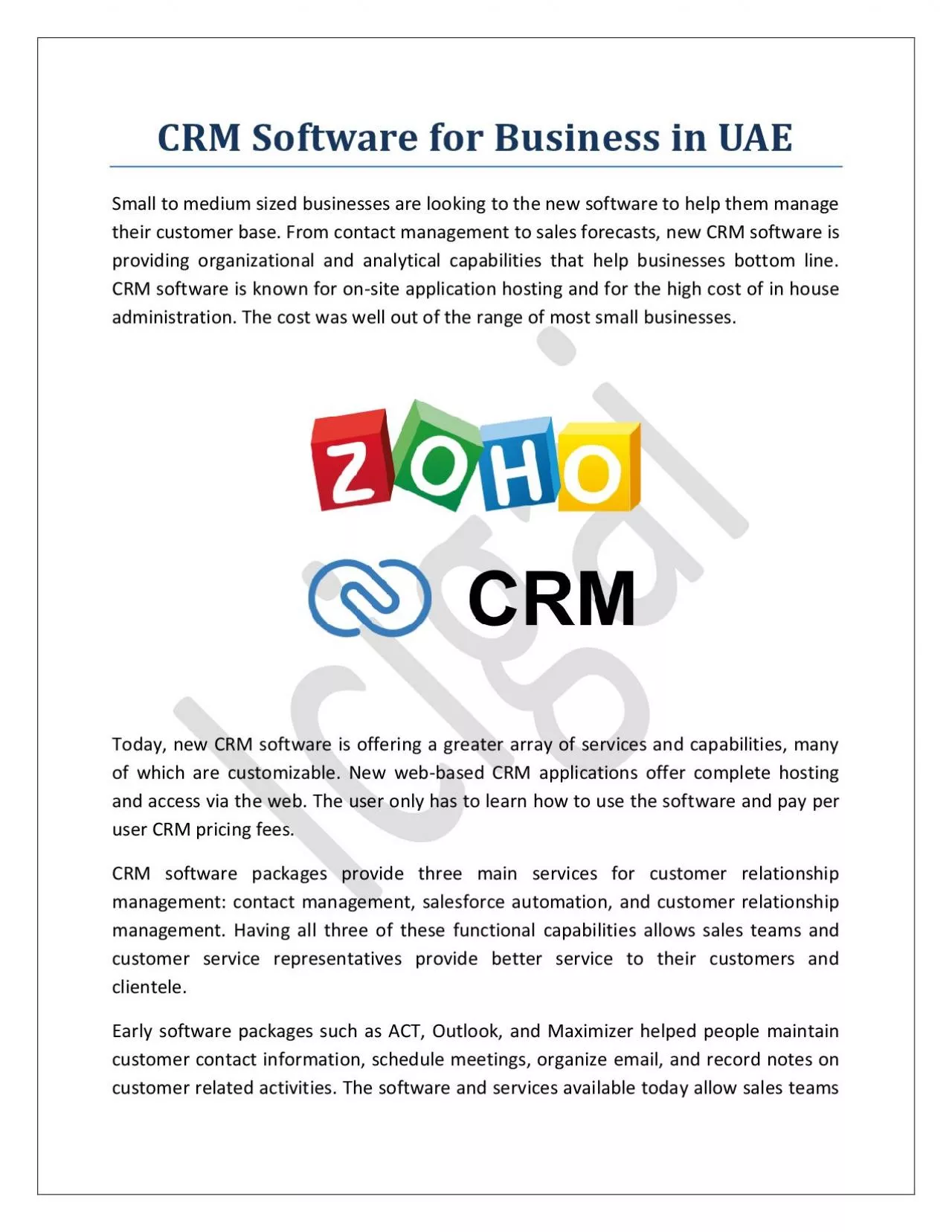 PDF-CRM Software for Business in UAE