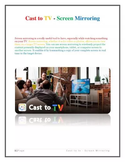 Cast to tv - Screen Mirroring