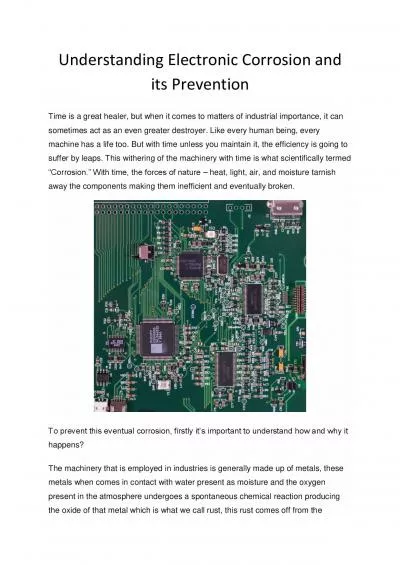 Understanding Electronic Corrosion and its Prevention