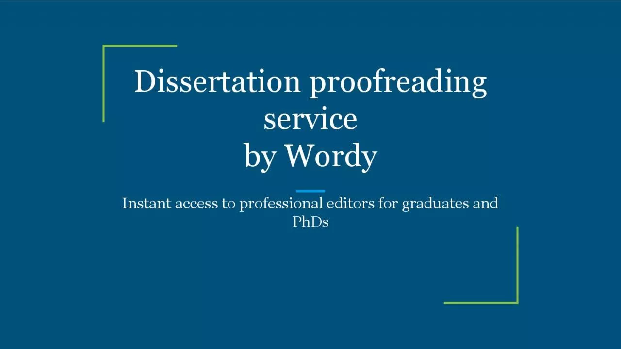Dissertation proofreading service by Wordy