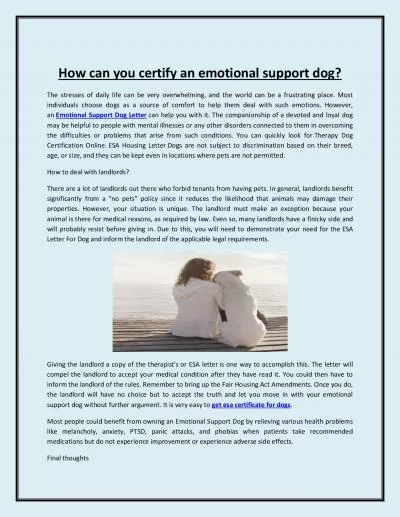 How can you certify an emotional support dog?