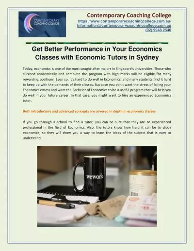 Get Better Performance in Your Economics Classes with Economic Tutors in Sydney