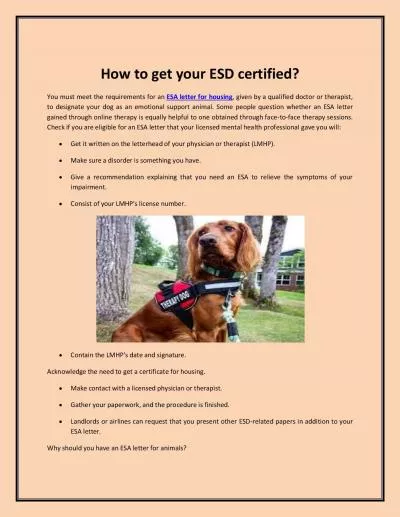 How to get your ESD certified?