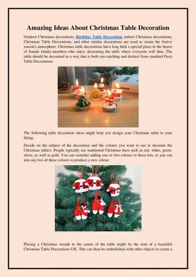 Amazing Ideas About Christmas Table Decoration