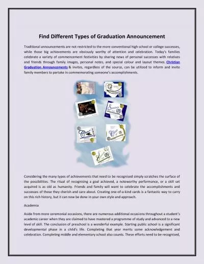 Find Different Types of Graduation Announcement