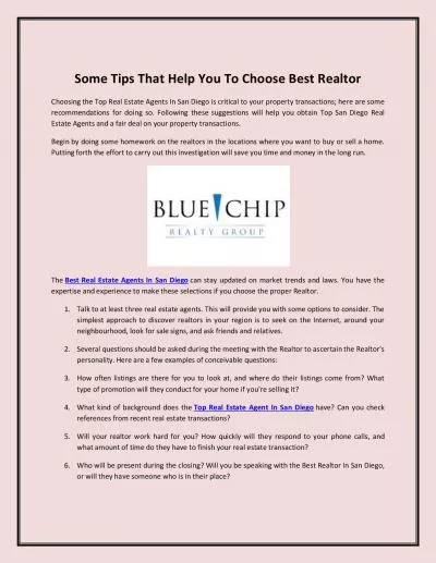 Some Tips That Help You To Choose Best Realtor