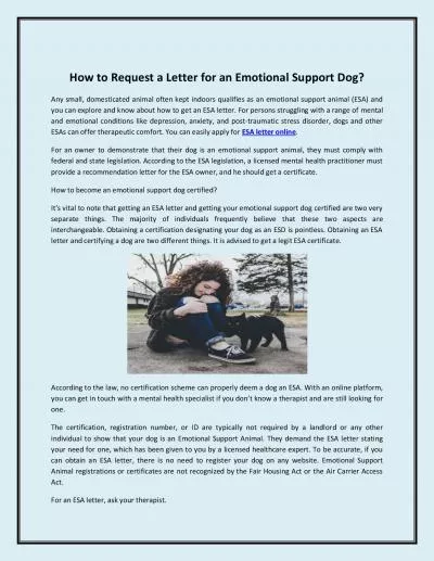How to Request a Letter for an Emotional Support Dog?