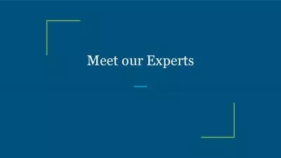 Meet our Experts