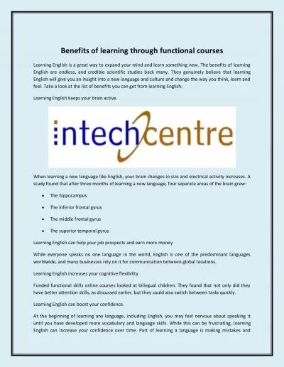 Benefits of learning through functional courses