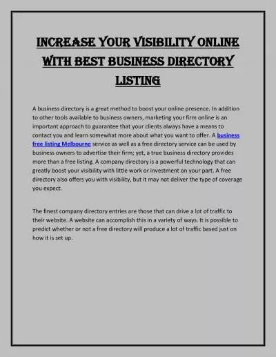 Increase Your Visibility Online With Best Business Directory Listing
