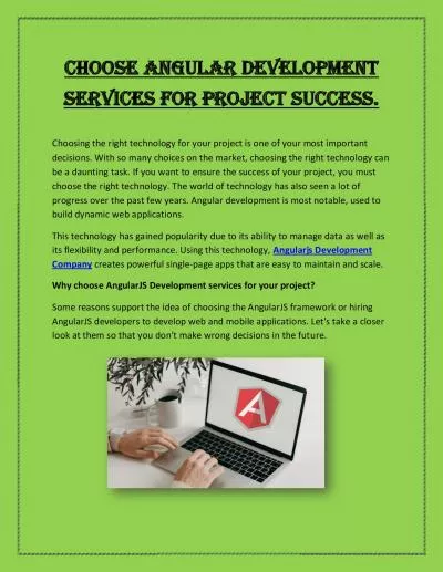 Choose Angular Development Services for project success.