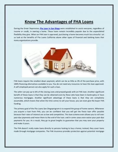 Know The Advantages of FHA Loans