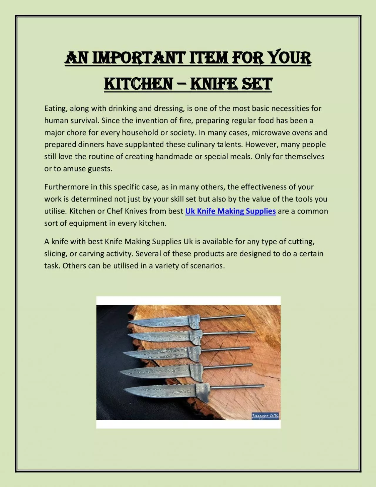 PDF-An Important Item For Your Kitchen – Knife Set