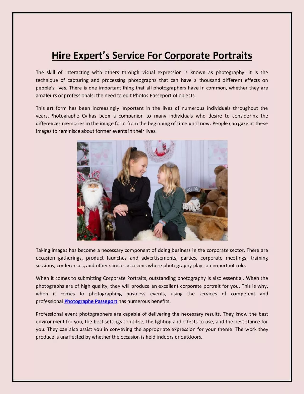 Hire Expert’s Service For Corporate Portraits