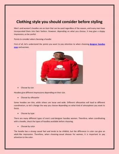 Clothing style you should consider before styling