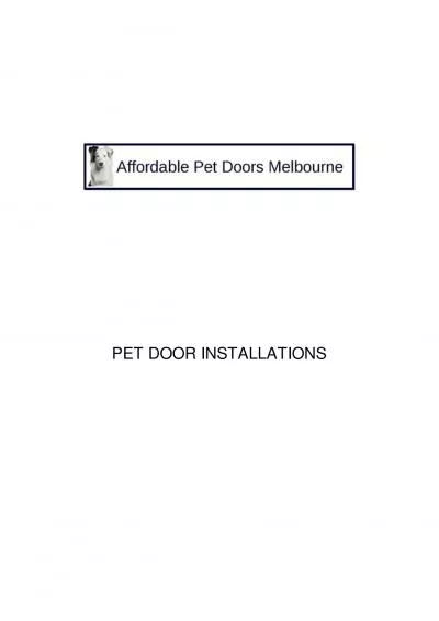 Affordable Pet Doors Melbourne