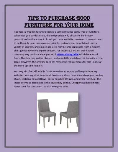 Tips To Purchase Good Furniture for Your Home