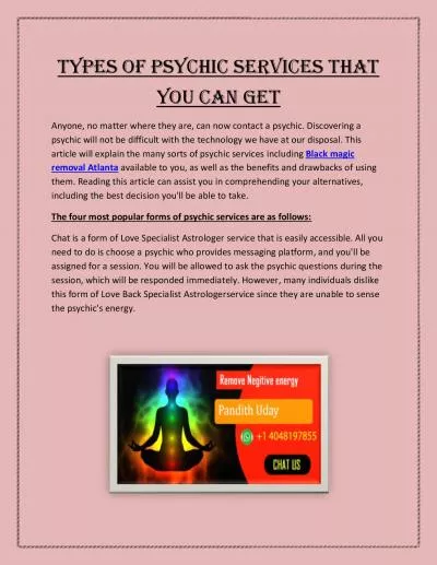 Types of Psychic Services That You Can Get