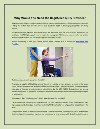 Why Would You Need the Registered NDIS Provider?