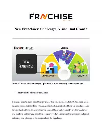 New Franchises: Challenges, Vision, and Growth