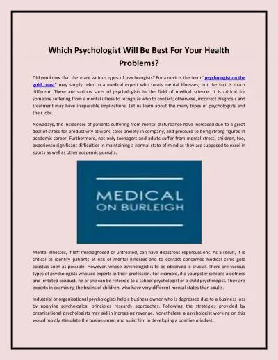 Which Psychologist Will Be Best For Your Health Problems?