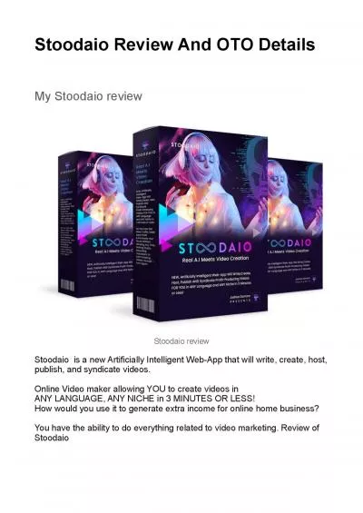 Stoodaio Review And OTO Details 