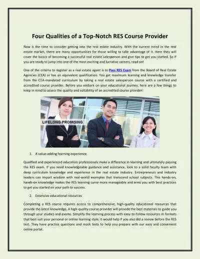 Four Qualities of a Top-Notch RES Course Provider