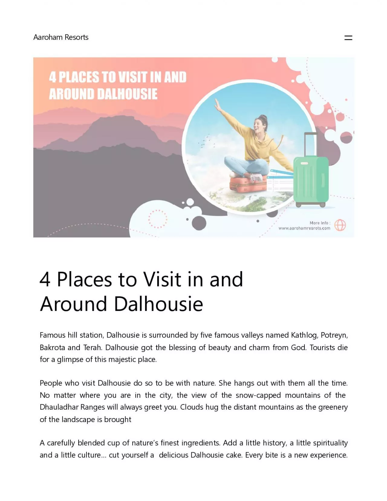 PDF-4 Places to Visit in and Around Dalhousie – Aaroham Resorts