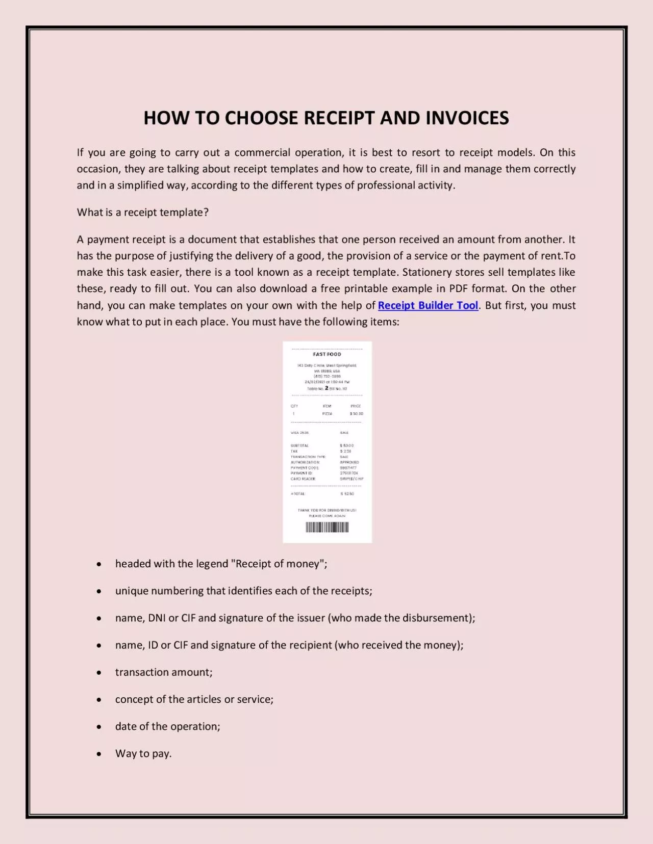 HOW TO CHOOSE RECEIPT AND INVOICES