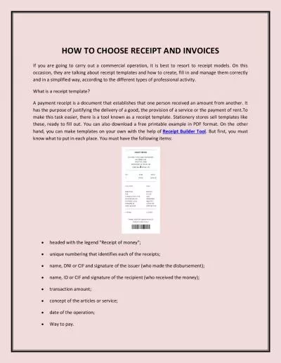 HOW TO CHOOSE RECEIPT AND INVOICES
