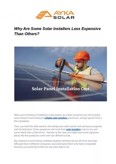 Why Are Some Solar Installers Less Expensive Than Others?