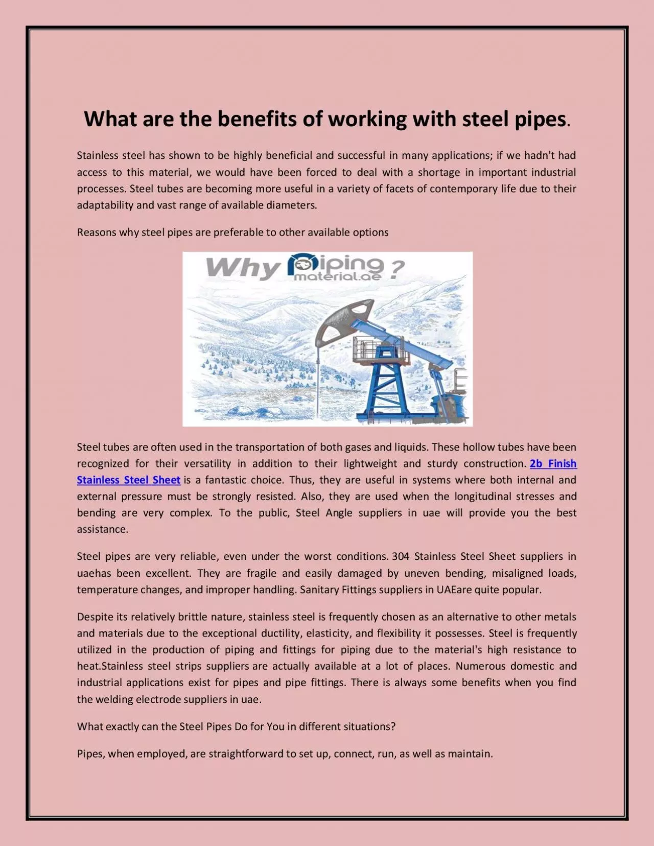 PDF-What are the benefits of working with steel pipes.