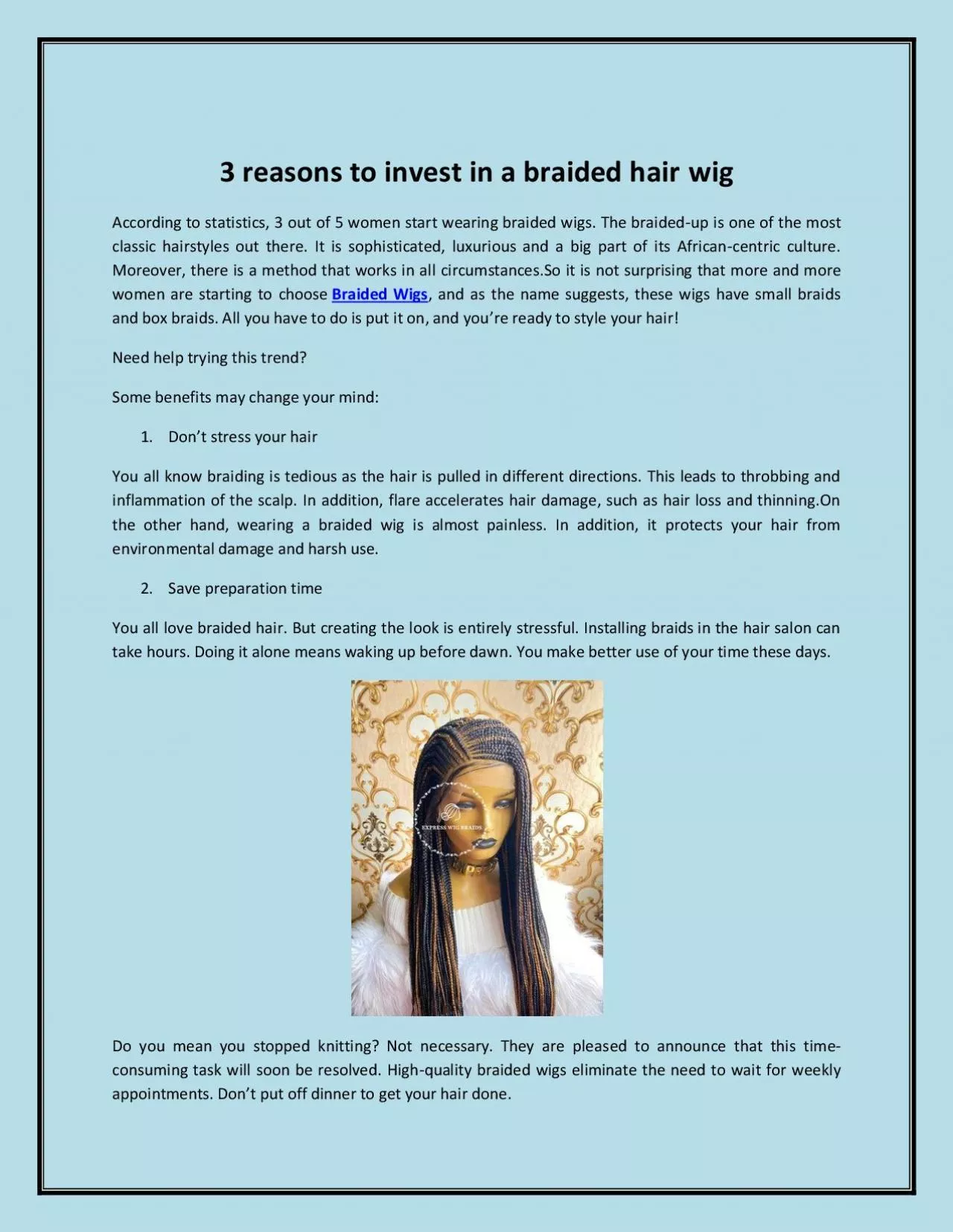 PDF-3 reasons to invest in a braided hair wig