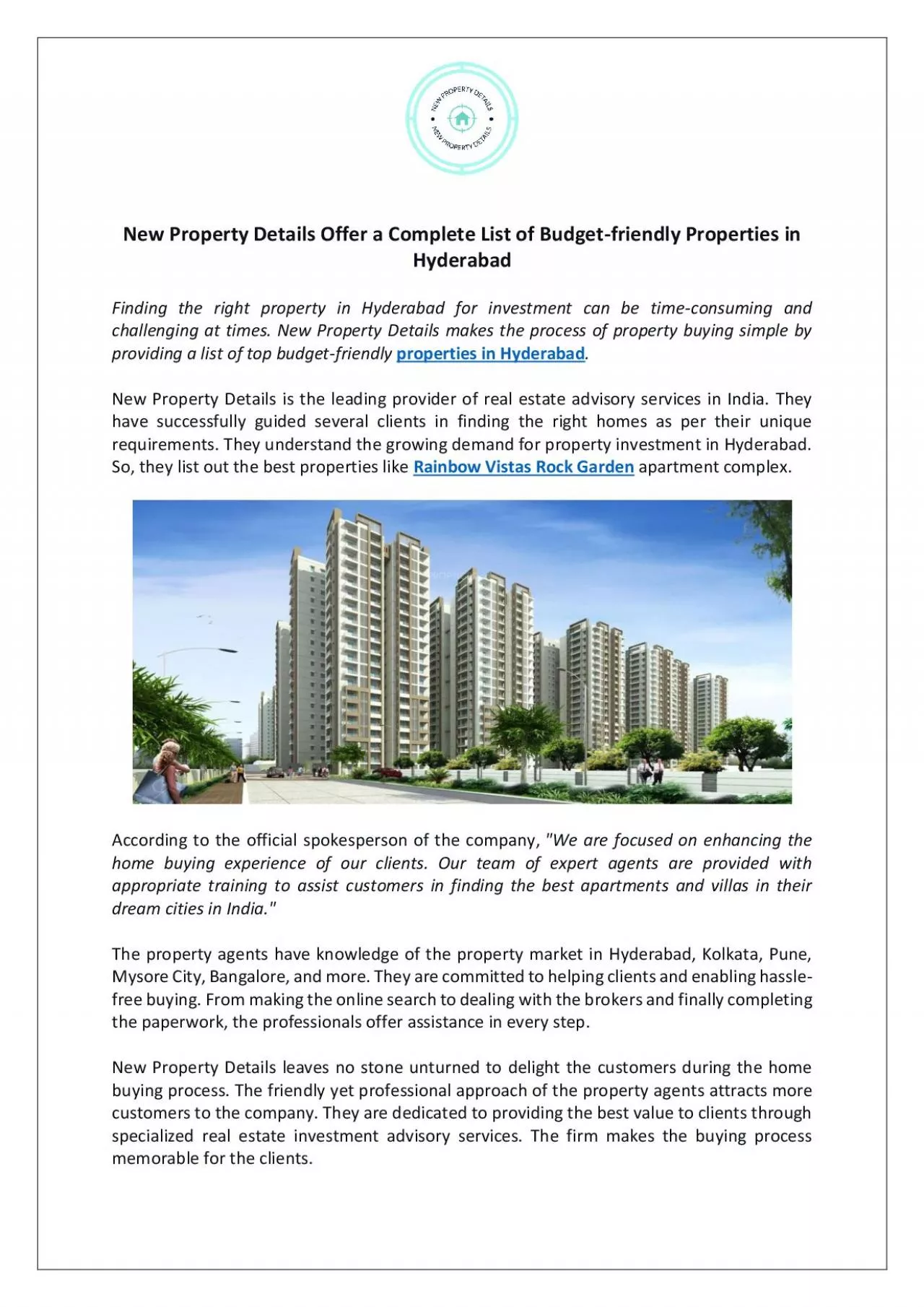 PDF-New Property Details Offer a Complete List of Budget-friendly Properties in Hyderabad