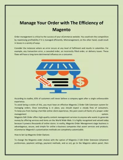 Manage Your Order with The Efficiency of Magento