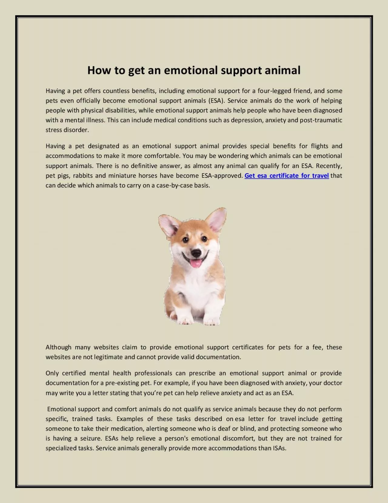 How to get an emotional support animal